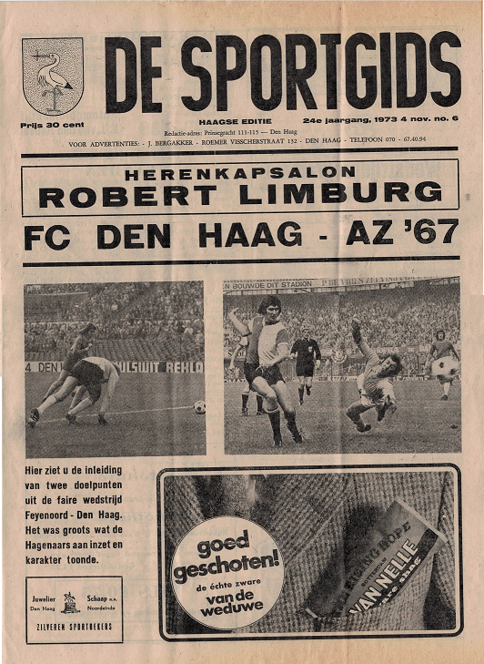 AZ Programma 4-nov-1973 FC Den Haag uit